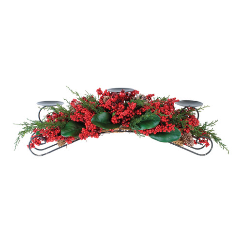 Pine and Berry Centerpiece, 31"L