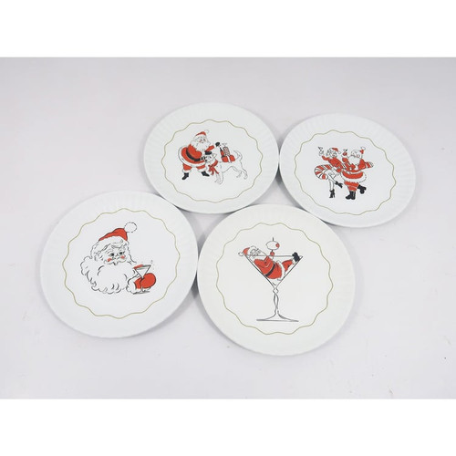 Holiday Cheers Scalloped Plate Set of 4