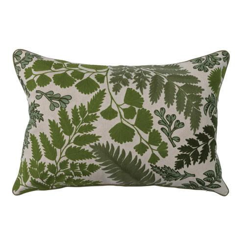 Embroidered Botanicals Lumbar Pillow