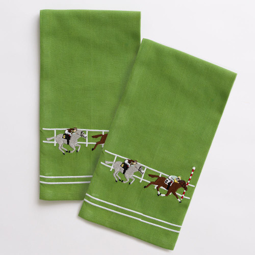 Finish Line Embroidered Tea Towels, Set of 2