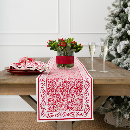 Tapestry Deep Red Table Runner