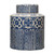 Decorative Stoneware Ginger Jar w/ Pattern, Blue & Cream Color