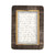 Hand-Carved Horn Photo Frame, Brass Border - Black & Natural