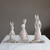 Resin Yoga Rabbit, Antique White Finish