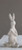 Resin Yoga Rabbit, Antique White Finish