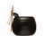 Stoneware Jar with Wood Spoon, Reactive Glaze, Black