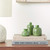 Embossed Stoneware Vases, Green