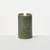 Artisan Candle Pillar, Olive, Flameless LED Pillar Candle with Wave Top, 5"H