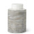 White Crackle with Gray Striped Lidded Ceramic Canister