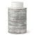 White Crackle with Gray Striped Lidded Ceramic Canister