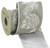 4"Wx5yd Pine Cone Embroidered Ribbon, Green/White 