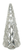Christmas Tree Faceted 9" x 24" H, Mercury Silver