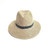 Cotton blend fedora brim hat with stripe, Light Beige
