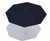 Ocean Master Classic 10.5' Octagon Umbrella, Navy Canopy with Polished Aluminum Pole