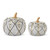 White & Black Scalloped Pattern Resin Pumpkin