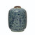 Terra-cotta Vase with Floral Pattern, Distressed Blue, Large