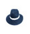 Cotton Fedora Brim Hat with Stripe, Denim