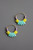 Czech Glass Hoop Earrings, Tri Color