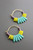 Czech Glass Hoop Earrings, Tri Color