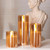 Gold Glass Ivory Pillar Candle, 3" X 6"