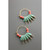 Turquoise and coral glass small hoop earrings