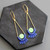Mint and cobalt earrings