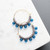 Capri blue and gray hoop earrings
