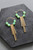 Mint glass geometric hoop earrings