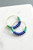 Cobalt and green hoop earrings