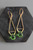Emerald geometric earrings