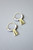 Gray and brass geometric mini hoop earrings