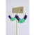 Green and navy blue glass hoop earrings