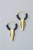 Black and Brass Geometric Mini Hoop Earrings