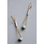 Gold-Plated Dangle Earrings with Magnesite & Jasper