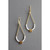 Geometric labradorite and brass earrings