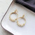 Gold & Pearl Beaded Hoop Stud Earrings