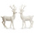 18" White Glitter Deer