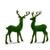 13" Green Flocked Deer