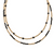 Black+Gold Beaded 2 Row Necklace