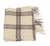 Ivory Soft Plaid Fringe Scarf