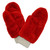 Solid Faux Fur Mitten Gloves, Red/Ivory