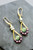 Mini Purple and Green Earrings