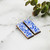 Blue + White Swedish Floral Rectangle Earrings
