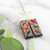 Scandi Autumn Birds Rectangle Earrings