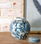 8" Blue Floral Ginger Jar