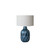 Blue Ceramic Table Lamp & Linen Shade