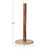 Wood Paper Towel Holder with Scalloped Tavertine Base