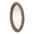 Round Reclaimed Wood Bobbin Framed Wall Mirror, Natural