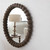 Round Reclaimed Wood Bobbin Framed Wall Mirror, Natural