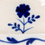Hand-Painted Stoneware Butter Dish with Flower, Blue & White